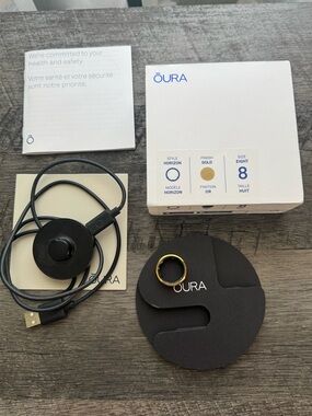 Oura Ring Gen 3 Horizon Gold Size 8 + Charger & Original Box